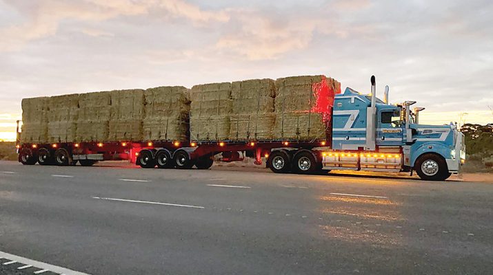 Frank Morgan Transport is one of many companies working to deliver hay for farmers during this year’s drought. Photos: Contributed