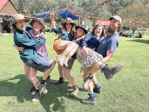 From left, Wollangarra staff and volunteers Rowan, Rosie, Cosi, Abbey, Katie and Smitho.