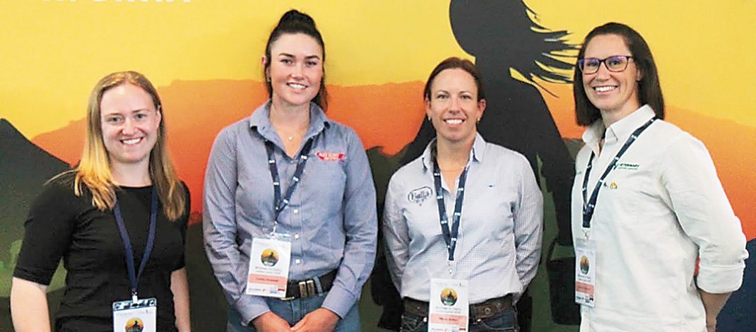 Becky Dickinson has been named the 2026 Victorian winner of the AgriFutures Rural Women’s Award. Ms Dickinson, on the far right of the photo, attended the 2025 Women in Dairy luncheon as a panellist. Photo: Katrina Brandon