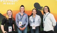 Becky Dickinson has been named the 2026 Victorian winner of the AgriFutures Rural Women’s Award. Ms Dickinson, on the far right of the photo, attended the 2025 Women in Dairy luncheon as a panellist. Photo: Katrina Brandon