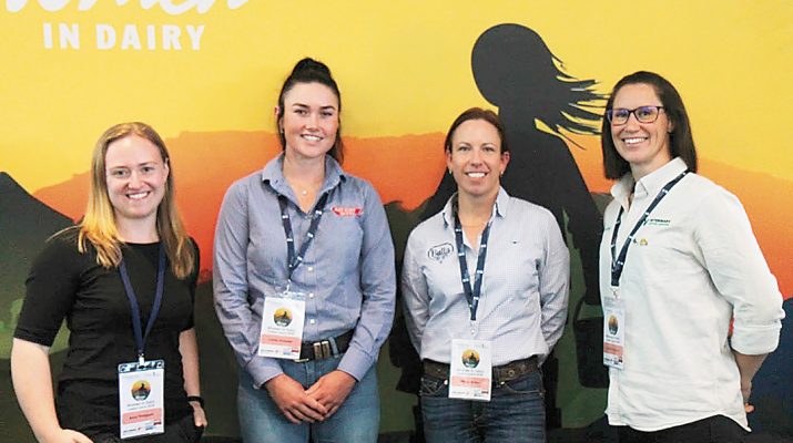 Becky Dickinson has been named the 2026 Victorian winner of the AgriFutures Rural Women’s Award. Ms Dickinson, on the far right of the photo, attended the 2025 Women in Dairy luncheon as a panellist. Photo: Katrina Brandon