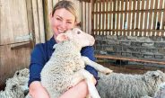 Nyora’s Chloe Pann, or Chloe the Shearer, is holding sheep
