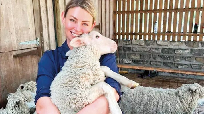 Nyora’s Chloe Pann, or Chloe the Shearer, is holding sheep