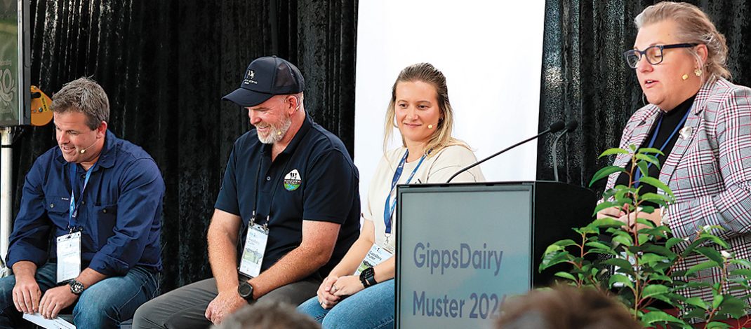 Farmer and lawyer Claire Booth ran a panel on succession, with Ken White, Clint and Tania Staley.