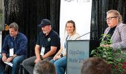 Farmer and lawyer Claire Booth ran a panel on succession, with Ken White, Clint and Tania Staley.