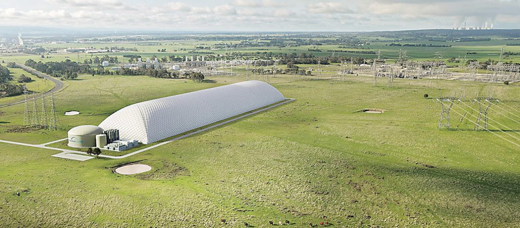 Artist’s impression of Energy Dome’s CO2 Battery project in Hazelwood North. Photo: Contributed