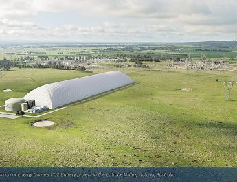Artist’s impression of Energy Dome’s CO2 Battery project in Hazelwood North. Photo: Contributed