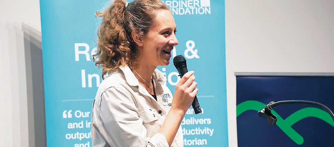 Elevate Dairy’s Program Director and Principal at Beanstalk AgTech, Jolien Paalman, welcomed the group to the event. Photo: Katrina Brandon