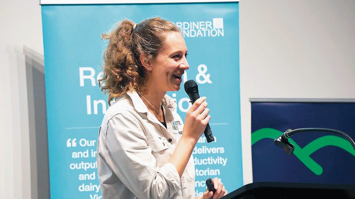 Elevate Dairy’s Program Director and Principal at Beanstalk AgTech, Jolien Paalman, welcomed the group to the event. Photo: Katrina Brandon